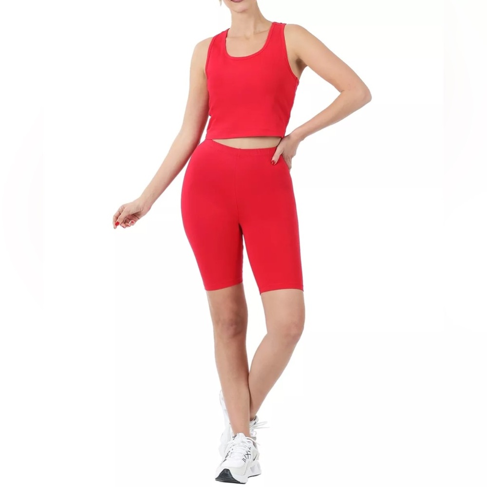 Red Cotton Racerback Set